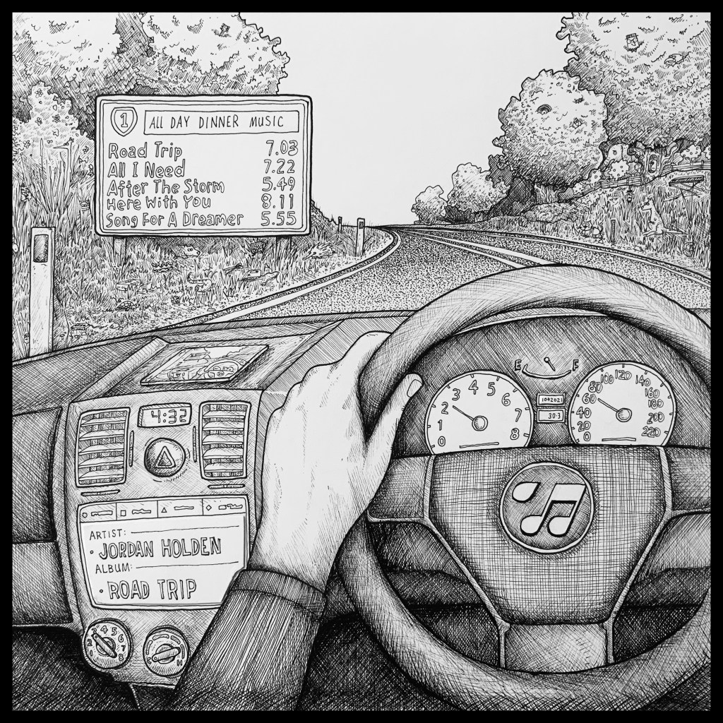 Road Trip by Jordan Holden. Cover Art hand-drawn by Jordan Holden.
